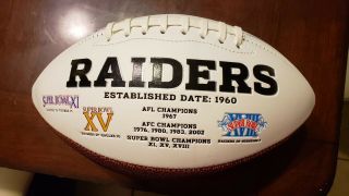 Raiders Nfl Bowl Football Collectors Edition Signed By Phil Villapiano 41
