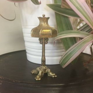 Vintage Miniature Brass Standard Lamp Detailed Dolls House Cute Stocking Filler