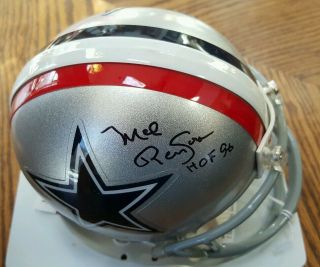 Crisp Authentic Dallas Cowboys Mel Renfro Hof 96 Mini Helmet Autographed Jsa