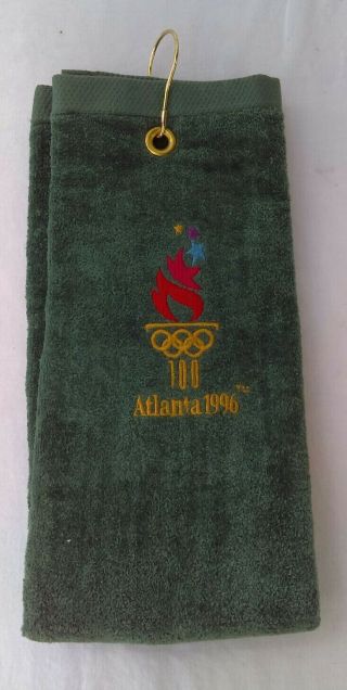 Atlanta 1996 Olympics Golf Towel 100 Yrs Centennial Green Golfing Embroidered