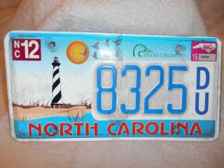 North Carolina Specialty License Plate Tag Ducks Unlimited 2015