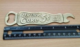 Vintage Brass Coca Cola Bottle Opener 