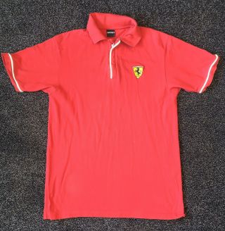 Ferrari 1/4 Zip Polo Shirt Size Large L Vintage