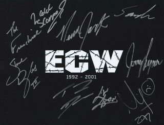 Ecw Wrestling Legends Multi Signed 8.  5x11 Photo Sandman Shane Douglas Jack