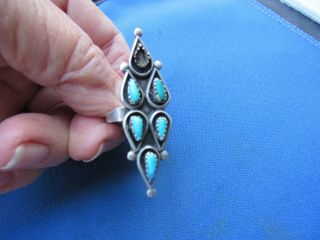 Vintage Sterling Silver Native American Navajo Turquoise Ring