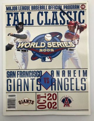 2002 Mlb Alcs World Series San Francisco Giants Vs Anaheim Angels - Program Book
