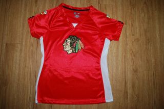 Majestic Nhl Chicago Blackhawks Hockey Shirt Jersey Women 