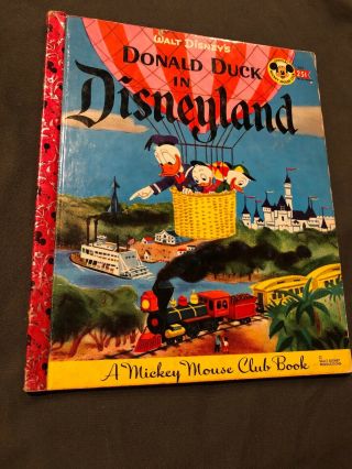 Vintage 1955 Disney’s Donald Duck In Disneyland A Little Golden Book.