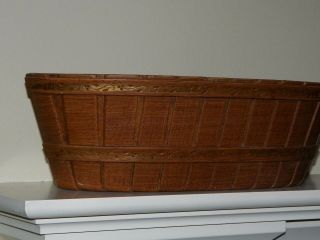 Vintage Homco Home Interior Faux Wood Basket Wall Pocket Planter 15 "