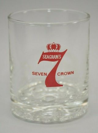 Vintage Seagrams 7 Seven Crown Red Whiskey Highball Rocks Glass Bar Gin Barware