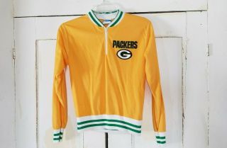 Rare Vintage Nfl Allison 1970s Green Bay Packers Varsity Pullover Size 14 - 16