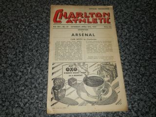 Charlton Athletic V Arsenal 1946/7 April 19th Vintage Post