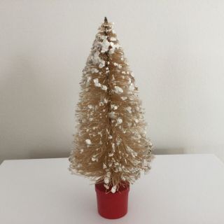 Vintage Flocked White Bottle Brush Christmas Tree - 7” Tall