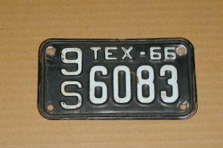 Vintage 1966 Texas Motorcycle License Plate Paint