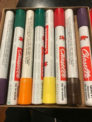 Vintage Set Of 8 Giant Permanent Felt Tip Markers Markers By Macmillan
