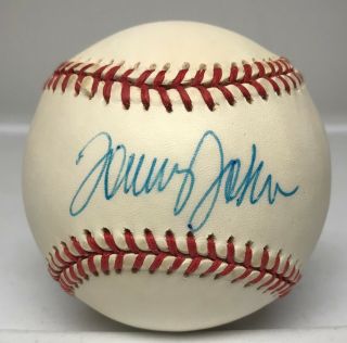 Tommy John Single Signed Baseball Autographed Auto Indians White Sox Yankees