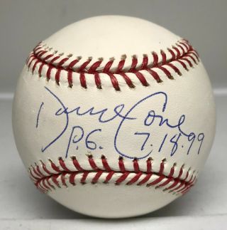 David Cone " 1999 Perfect Game " Signed Baseball Mab Hologram York Yankees