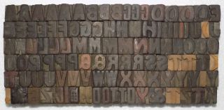 110 Piece Vintage Letterpress Wood Wooden Type Printing Blocks 16 M.  M.  Bc - 4031