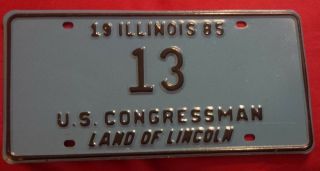 1985 Illinois U.  S.  Congressman 13 License Plate