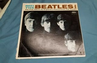 Vintage 1964 " Meet The Beatles " Lp The First Album Capitol (t - 2047) Vg,