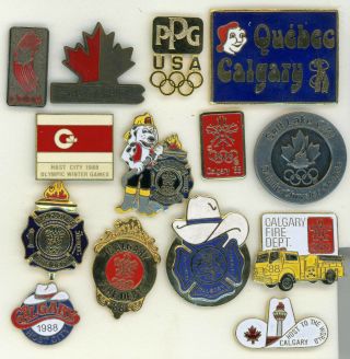 14 Official Canadian Olympic Pins Calgary Fire Ppg Quebec Coda Salt Lake City