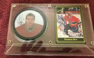 Hall Of Famer Patrick Roy Montreal Canadiens Autographed Puck With Show Ticket
