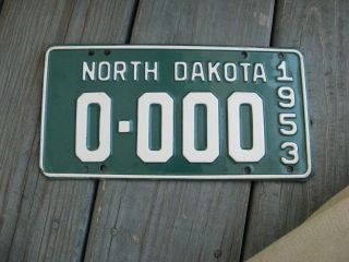 1953 53 North Dakota Nd Sample License Plate Tag