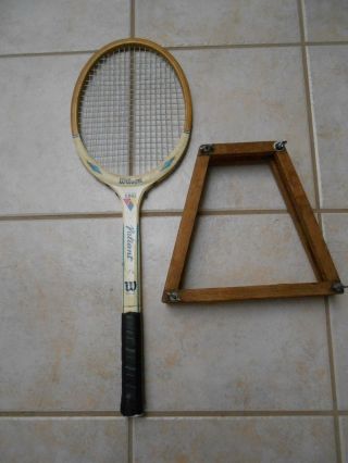 Vintage Wilson Billie Jean King Valiant Wooden Tennis Racquet Wood Guard Htf