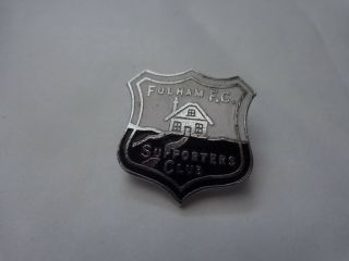 Vintage Fulham Fc Supporters Club Football Enamel Brooch Pin Badge