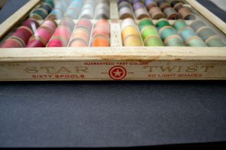 Vintage American Thread Co.  Counter Display Case,  Wooden Spools 3