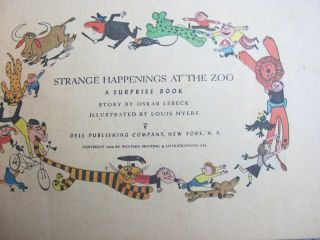 Vintage 1950 Strange Happenings At The Zoo Surprise DELL Book Oskar Lebeck 3