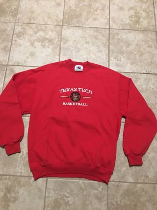 Vintage Texas Tech University Red Raiders Red Crewneck Sweater Mens M