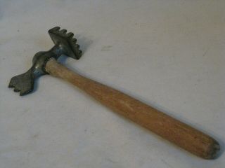 Vintage Meat Tenderizer Wood Handle Chef Cook Hammer Pounder Kitchen Tool