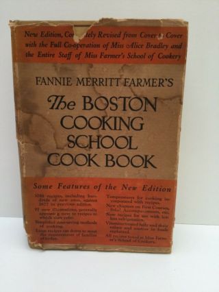 The Boston Cooking - School Cook Book Fannie Merritt Farmers 1930 Edition Vintage