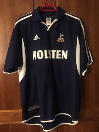 Tottenham Hotspur 2000 - 2001 Holsten Away Blue Shirt Jersey Adidas Vintage Xl