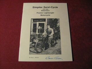 1935 - 1960 The History Of The Simplex Servi - Cycle Motorcycle Autographed Book Old