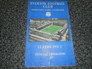 Everton V Cardiff City 1951/2 January 19th Vintage Post