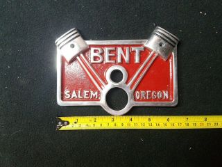 Bent Salem Oregon Car Club Plaque Drag Plate
