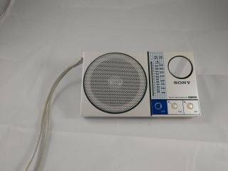 Vintage Sony Icf - S30w Fm Am 2 Band Receiver Radio Made In Japan No Battery Cover