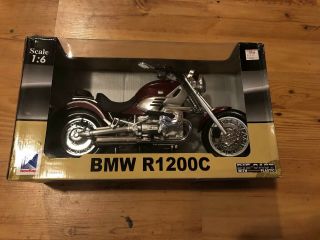 Vintage Bmw R1200c Red Motorcycle 1:6 Scale Die Cast With Plastic 1999 Ray