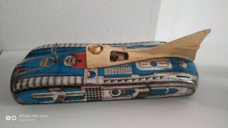 Vintage Spaceship Germany Battery Operated Tin Toy