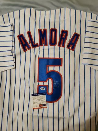 Albert Almora Jr.  Signed Chicago Cubs Home Jersey Psa Dna World Series Autograph