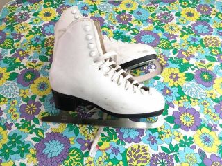 Vintage White Leather Ice Skates Xmas Display