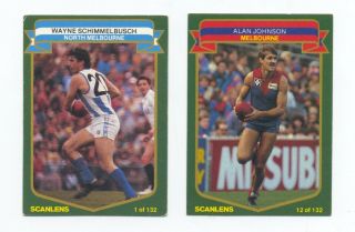 Complete Set Of Scanlens 1985 Vfl Footy Cards In Exc.