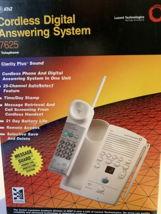 Att Digital Cordless Answering System Telephone 7625 - Vintage Telephone