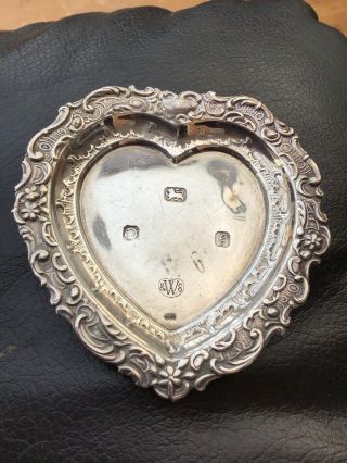 Vintage Solid Silver Love Heart Pin Dish Tray Sheffield