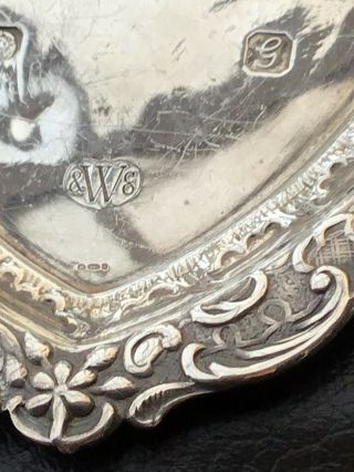 Vintage Solid Silver Love Heart Pin Dish Tray Sheffield 3