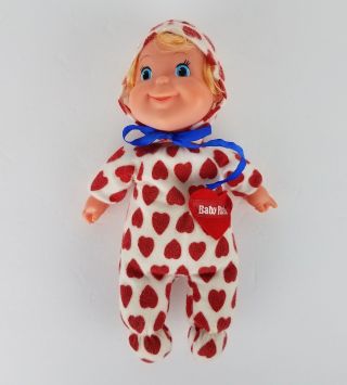 Baby Ruth Doll Hasbro Vintage 1971 Bean Bag Plush Red Hearts 11 Inch