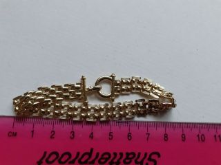 Vintage Gold Plated Costume Jewellery Bracelet - Unisex Cuff - Eye & Hook Clasp