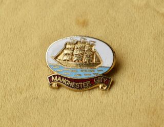 Vintage Manchester City Football Club Team Pin Badge By Coffer